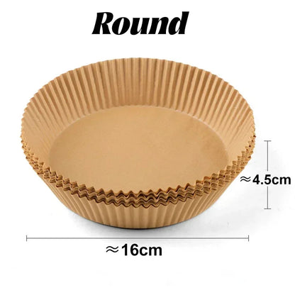 Round Air Fryer Paper Disposable Non-Stick Airfryer Baking Papers Microwave Oven Pot Oil Absorbing Gasket Kitchen Accessories