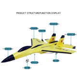 Avión RC SU35 2,4G con luces LED, avión planeador de control remoto FX622, juguete de espuma EPP para niños, regalos