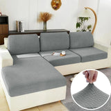 Elastic Sofa Cover for Living Room Jacquard Solid Sofa Seat Cover Grey Washable Seat Cushion Cover Furniture Protector Sectional