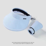 New Sun Hat Women's UV Protection Sun Hat Summer Empty Top Cap Large Brim Outdoor Cycling Face Shade Hat Woman