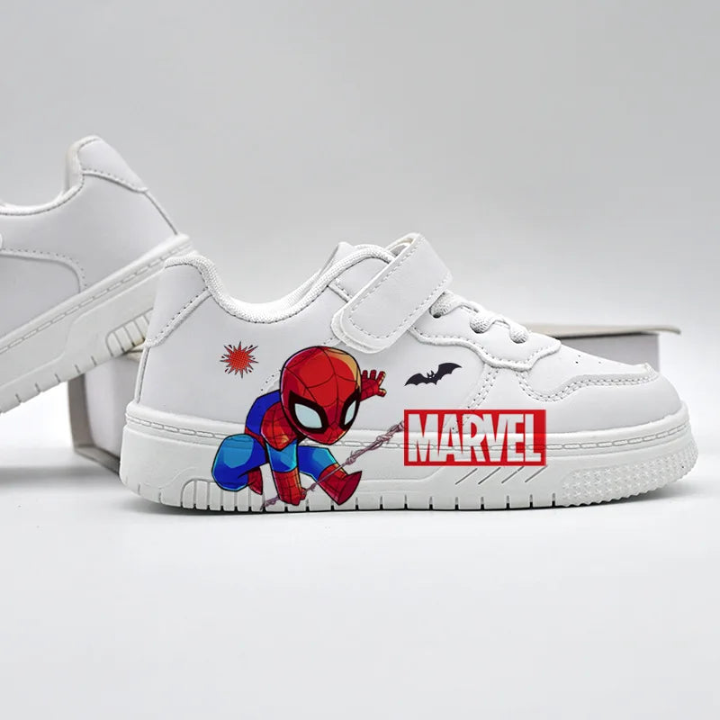 Kids Casual Sport Shoes Boys Fashion Cartoon Print Training Shoes Children's Anti-slip Sneakers Student Pu Leather Outdoor Shoes