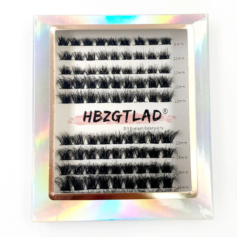 5D DIY Cluster Invisible band Lashes Segmented Bundle Thick Eyelashes Extension Russian Volume Individual False Lashes Cilios