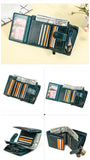 ONTACT'S Genuine Leather Short Wallets for Men RFID Vintage Coin Purse Card Holder Male Money Clip Women‘s Wallet Bag HandbagC