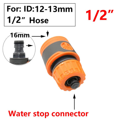 Conector rápido para manguera de jardín, acoplador de tubería de 1/2, 3/4 y 1 pulgada, conector de agua de parada, junta de reparación de 16/20/32 mm, accesorio para sistema de riego