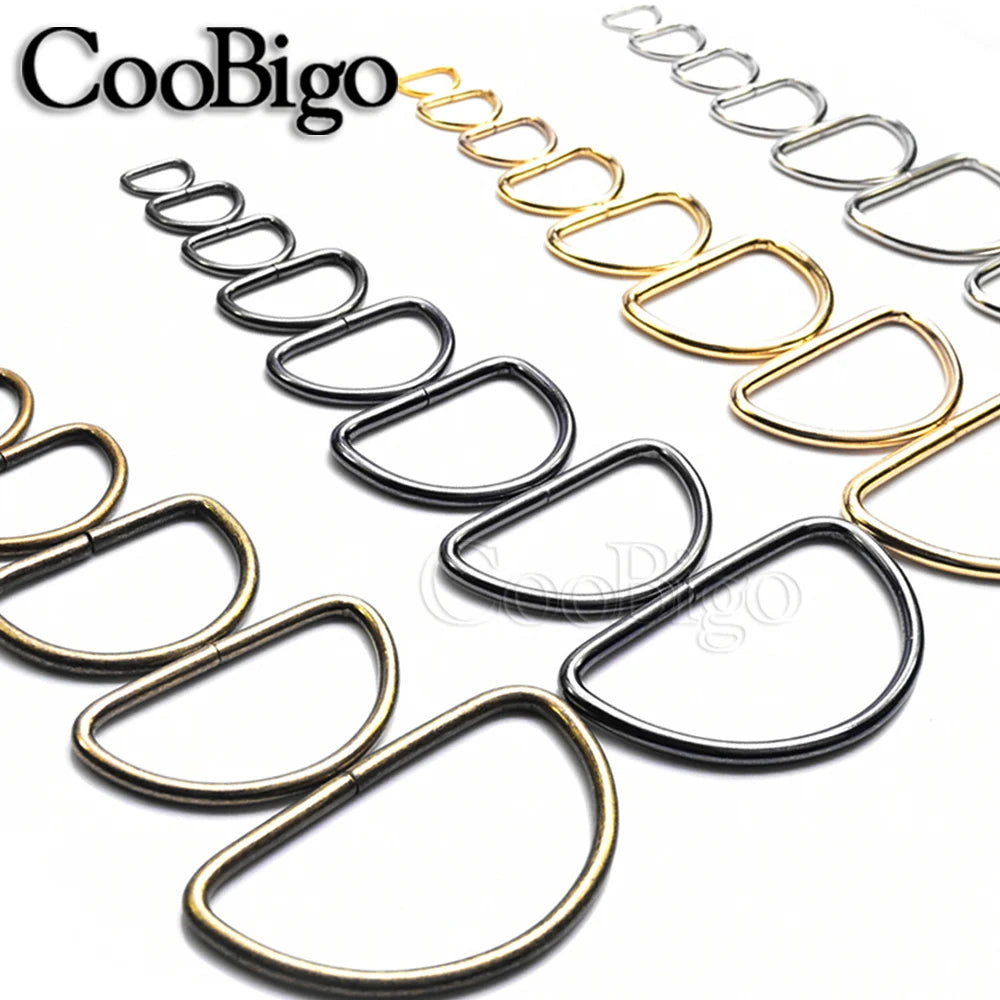 Metal D Ring D-rings Buckle for Belt Handbag Strap Bag Hardware Sewing Accessories 10mm 13mm 15mm 20mm 25mm 32mm 38mm 50mm