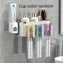 Toothbrush Holder With Squeezer Perforation-free Bathroom Shelf Mouthwash Cup Toothbrush Holder