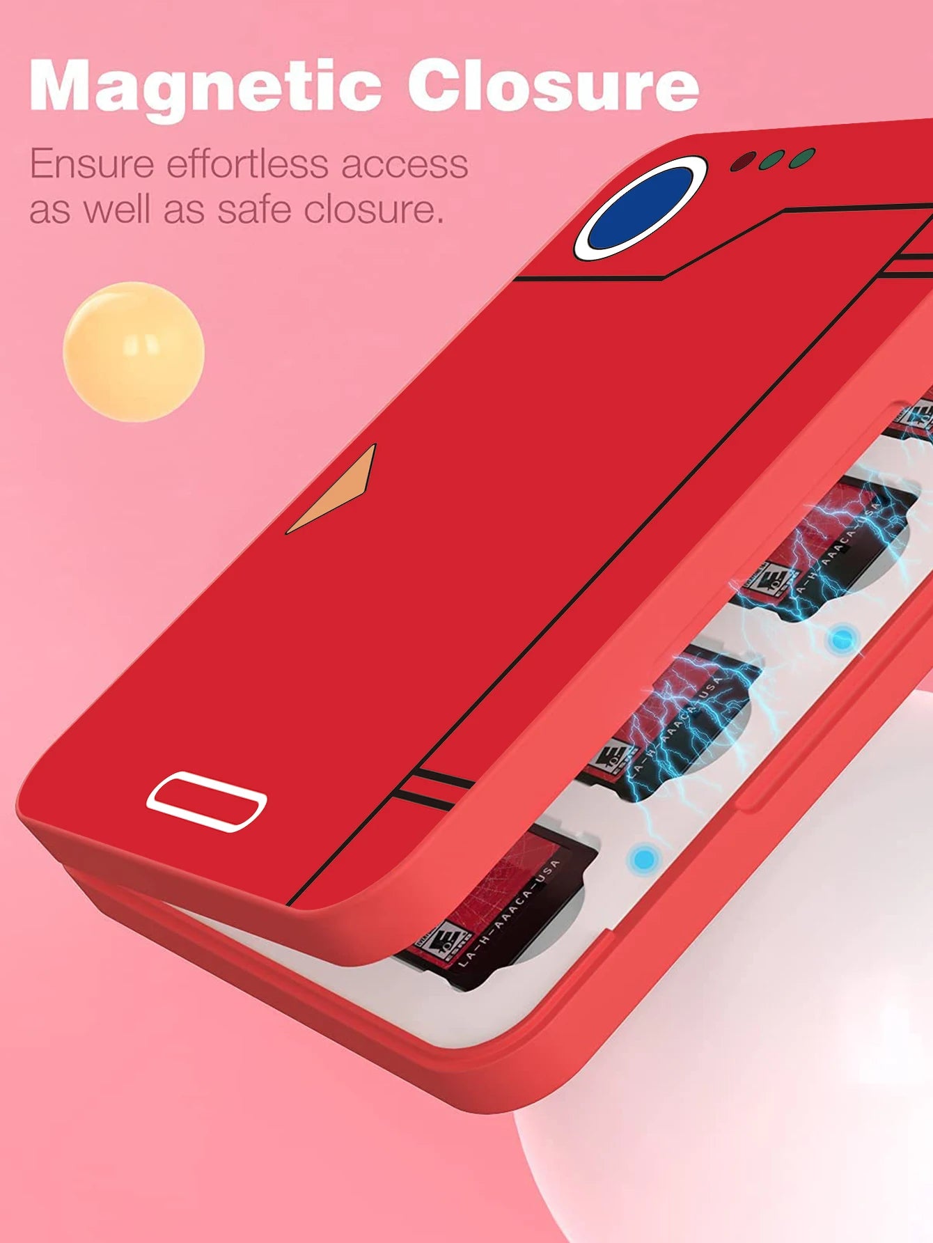 Suitable for Switch game card magnetic absorption cassette reader 16 in 1 red