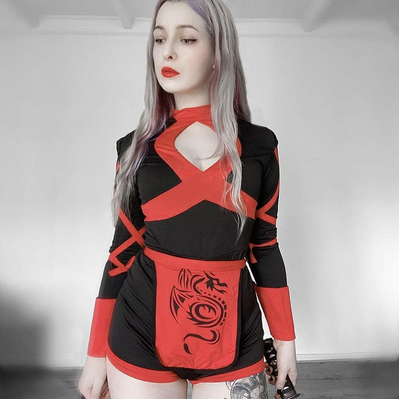 Ninja Cosplay Anime Halloween Costume for Women Adult Cosplay Dragon Ninja Warrior Costume