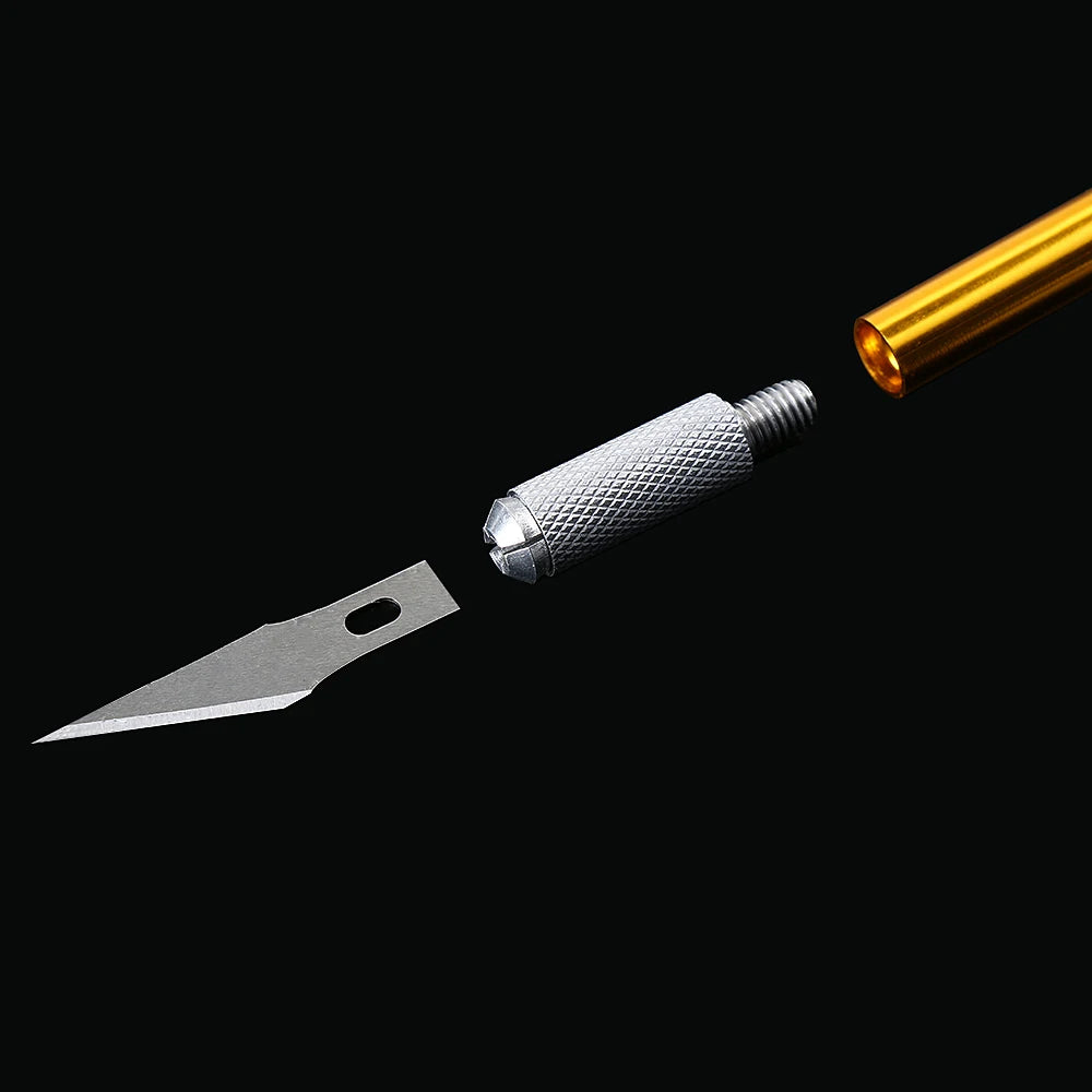 Non-Slip Metal Scalpel Knife Tools Kit Cutter Engraving Craft knives + 5pcs Blades Mobile Phone PCB DIY Repair Hand Tools
