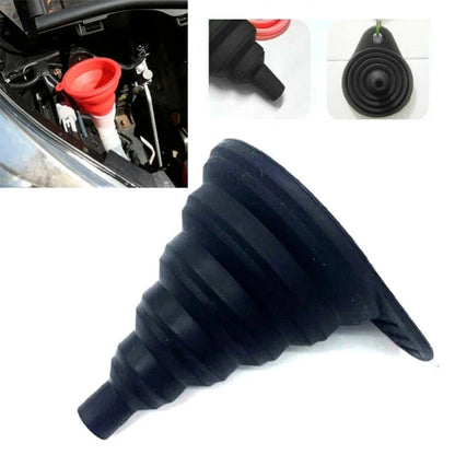 Embudo universal de silicona para motor de coche, para cambio de líquido lavaparabrisas, plegable, portátil, para cambio de aceite y gasolina. 