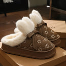 Women Winter Plush Warm Slippers Ladies Casual Fashion Cotton Slipper Female Flat Outdoor Stylish Waterproof Shoes