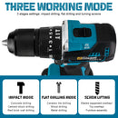 Gisam 65N.m 13MM 35+3 Torque Brushless Electric Impact Drill Cordless Electric Screwdriver Power Tool For Makita 18V Battery Pin