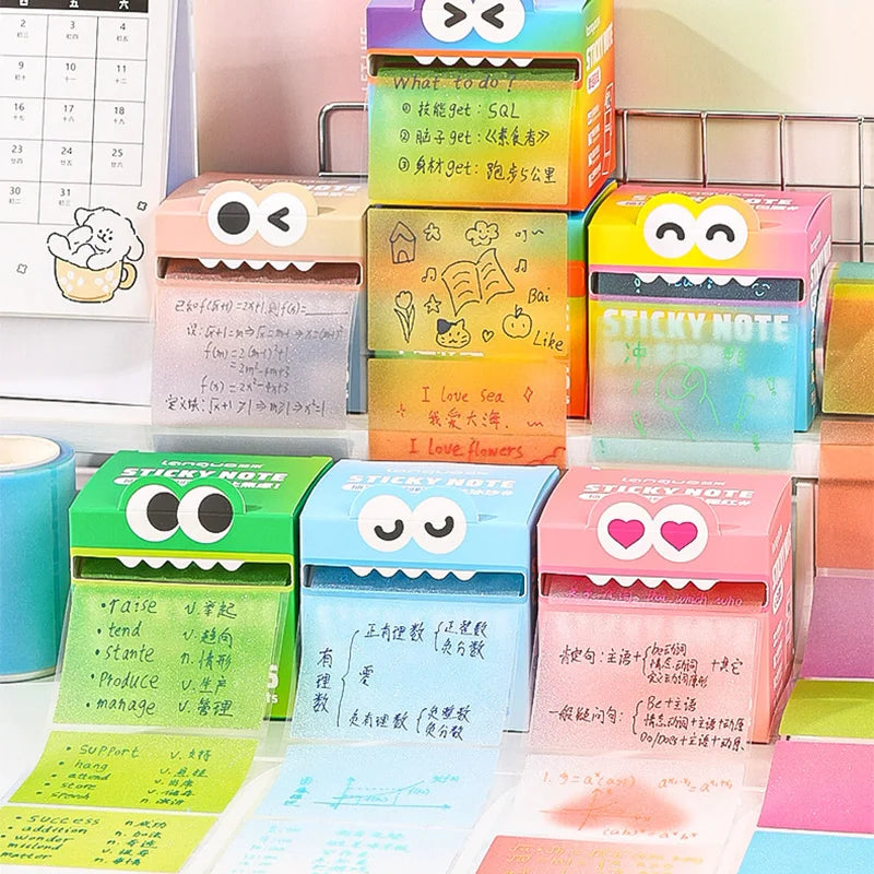 Mr. Paper 6Style 105Sheets/roll Pull-out Sticky Notes Student Stationery Sticky Notes Transparent Color Sticky Notes