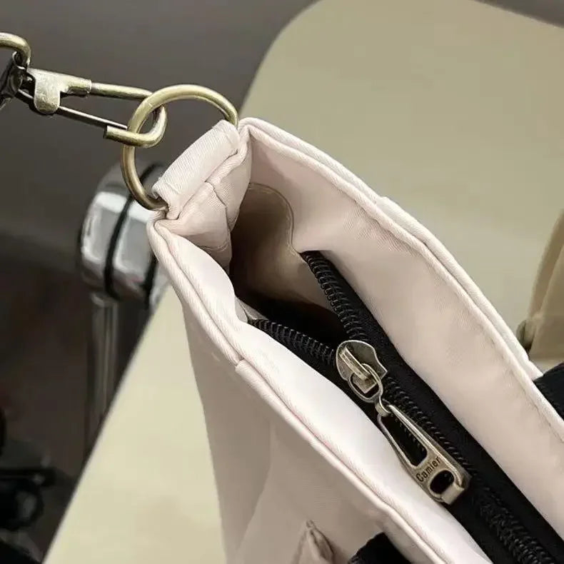 Nuevo bolso de hombro informal de gran capacidad, de nailon, impermeable, de lona, ​​sencillo y moderno, para colegiala.