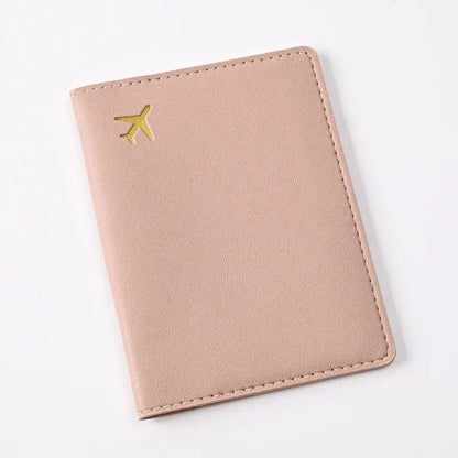 Women Men Card Passport Cover Case Flight Ticket Clip Passport Wallet PU Leather Solid Color Id Holder Passport Holder Purses