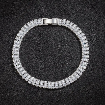 925 Sterling Silver Bracelet Elegant Zircon Crystal Fashion Jewelry For Women Engagement Wedding Glamor Jewelry 18CM