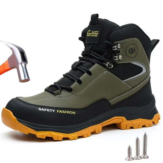Waterproof Work Safety Boots for Men and Women, Indestructible, Anti-smash, Anti-puncture Protective Work Shoes, Safety Footwear for Men