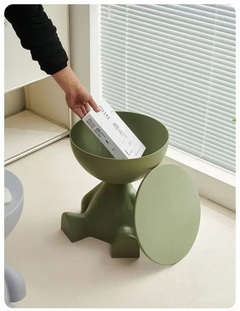 Mesa auxiliar de sofá de dibujos animados de lujo, ligera, creativa, de cabeza plana, pequeña, de plástico, para el hogar