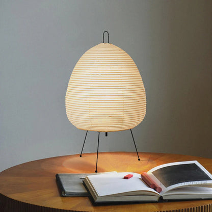 Lámpara de mesa de diseño japonés Akari wabi-sabi Yong, lámpara de papel de arroz impresa, decoración de escritorio para dormitorio, lámpara de mesa, envío directo