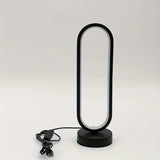 1PC Table lamp Bedroom Ring Table Lamp Living Room Black and White USB Dimming Bedside Lamp LED Small Night Light