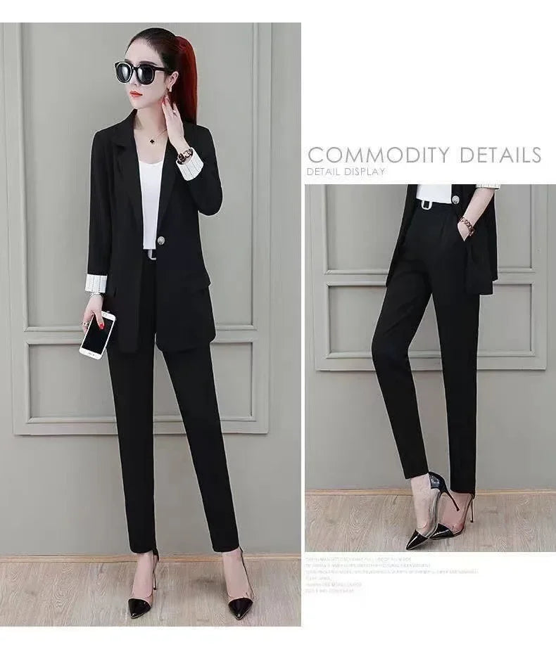 Conjunto de traje de tres piezas para mujer, elegante y a la moda, para primavera y otoño, ropa profesional de verano, novedad