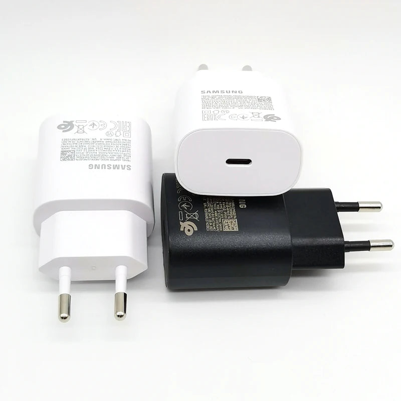 Cargador superrápido Samsung tipo C de 25 W para Galaxy S24, S23, S20, S21, S22 Plus, Note 20, 10, A55, A35, A25, A15, Z Flip Fold 6, 5, 4, 3