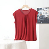 XL to 8XL Plus Size Modal Loose T-Shirt Sleeveless Solid Color Casual Tank Tops Homewear Bottomed Tee Tops Summer Women's Top
