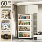 Storage Cabinet Folding Storage Box Home Living Room Toy Cabinet Storage Rack Snack Cabinet Installation-Free Kitchen Storage Cabinet Folding Storage Cabinet Organizer