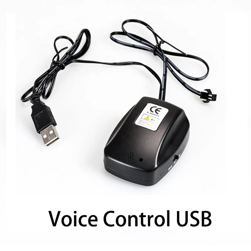 10/5/3/2/1M Glow EL Wire Neon Cable Christmas Dance Party DIY Costumes USB Switch Light Battery Voice control Lamp LED Mask Ball