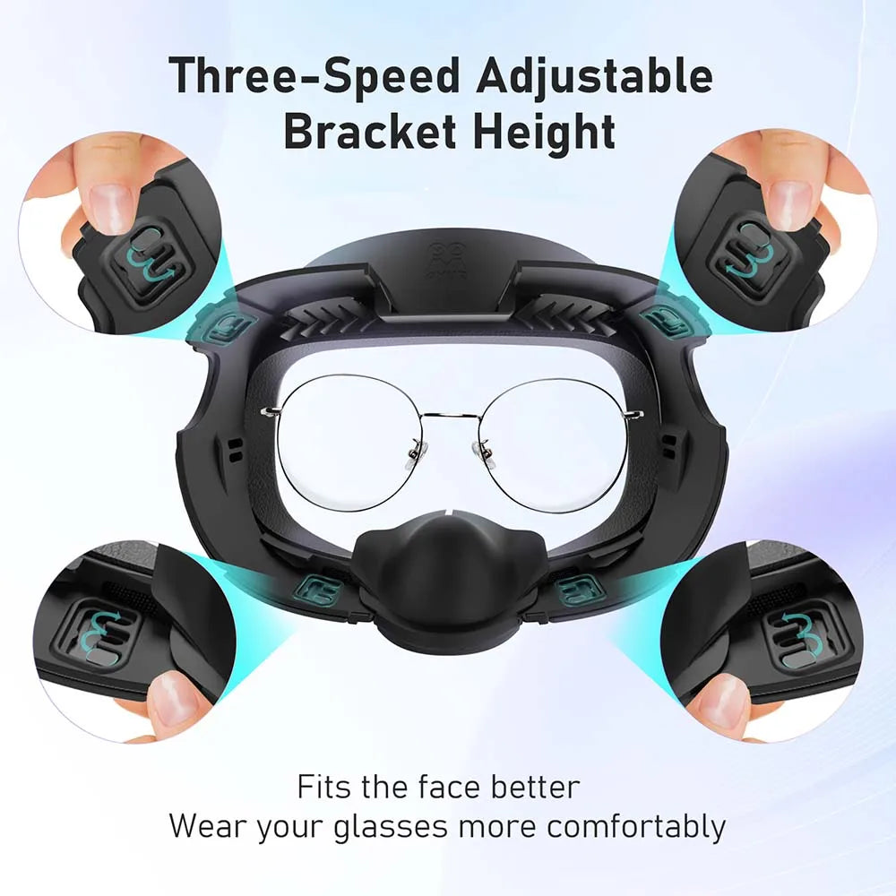 For Meta Quest 3 Face Mask Cover AMVR Upgraded 3-in-1 Facial Interface PU Leather Ice Silk Fabric / Replacement Foam Pad