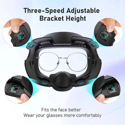 For Meta Quest 3 Face Mask Cover AMVR Upgraded 3-in-1 Facial Interface PU Leather Ice Silk Fabric / Replacement Foam Pad