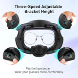For Meta Quest 3 Face Mask Cover AMVR Upgraded 3-in-1 Facial Interface PU Leather Ice Silk Fabric / Replacement Foam Pad