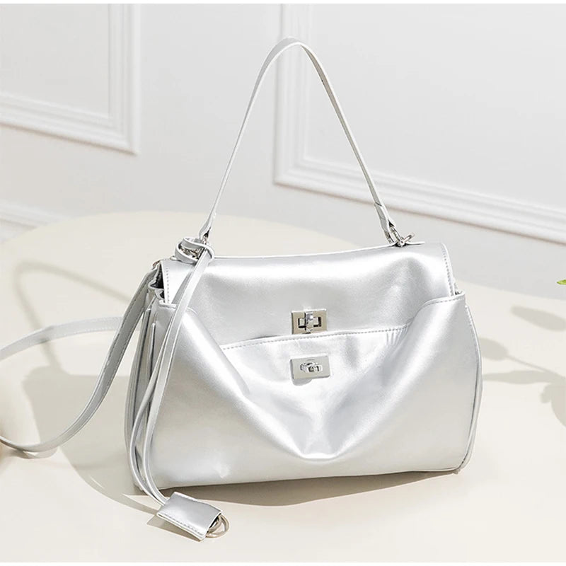 Bolso de mano de gran capacidad para desplazamientos, de piel suave de alta calidad, moderno bolso bandolera de viaje para mujer, maletín de negocios.
