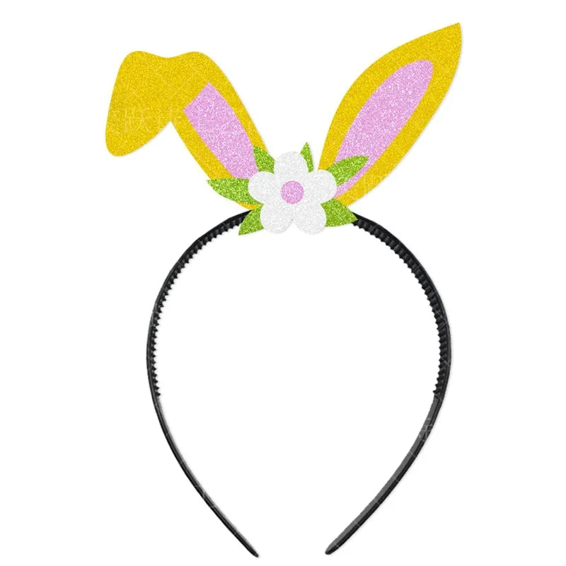 Diadema con orejas de conejo para fiesta de Pascua, accesorio para fotomatón, decoración de fiesta de Pascua, accesorios de disfraz