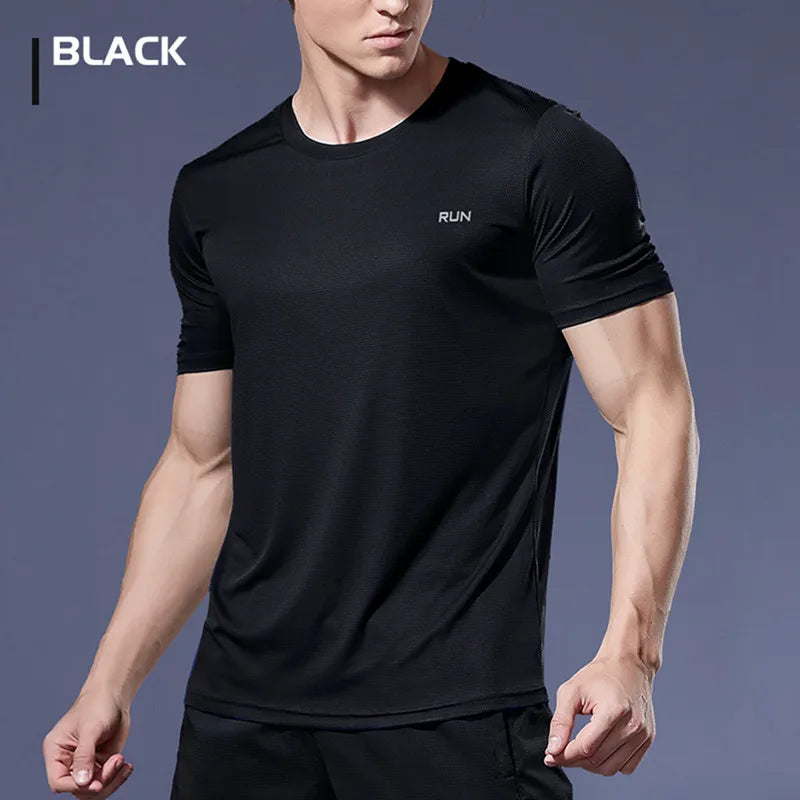 Long and Short-Sleeved T-Shirt Fitness Sports Tops Morning Running Ice Silk Quick Dry Outdoor Mountaineering Gym Clothing Men