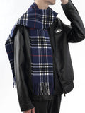 Bufanda tipo chal para hombre con tacto de cachemira cálido a cuadros de Edimburgo, bufanda a cuadros escoceses de estilo preppy