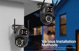 4K 8MP HD Wifi PTZ Camera Outdoor 4MP Dual Lens Dual Screen AI Auto Tracking IP Camera CCTV Audio Video Surveillance P2P iCSee