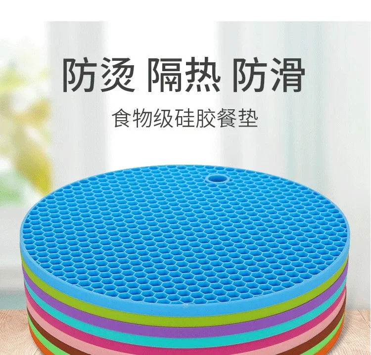 xgnvpy Silicone Mat Coaster Food Grade Non-slip Placemat Table Protection Kitchen Accessory Gadget Round Cup Mat