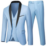 Black Men Autumn Wedding Party Three Pieces Set Large Size 5XL 6XL Male Blazer Coat Pants and Vest Fashion Slim Fit Suit