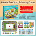 Animal Bus Stop Table Game Toys Children's Early Education Cognitive Transportation Puzzle Parent-child Board Game Toys 