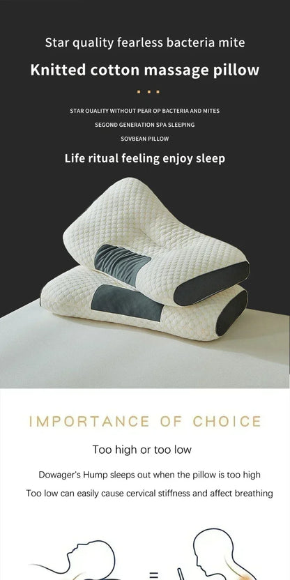Knitted cotton pillow, cervical spine protection, sleep aid, sleep pillow core, adult special household dormitory student pillow