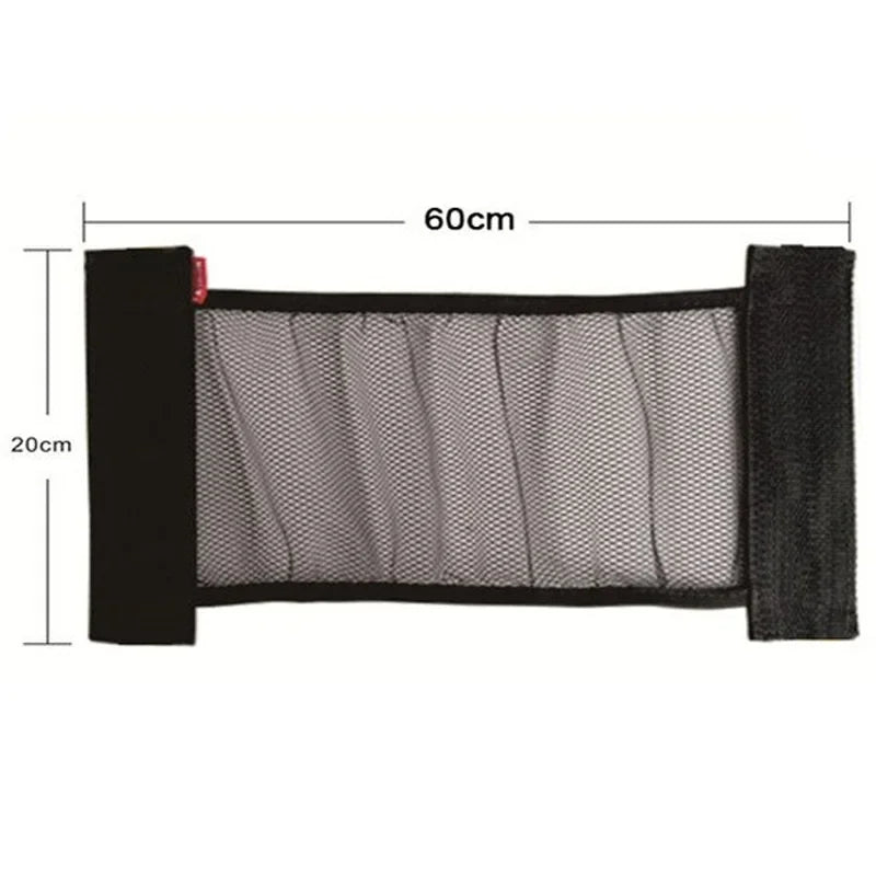 Car Back Rear Trunk Storage Mesh Fixed Straps Car Interior Organizer Extinguisher Storage Net Seat Back Fixing Bag