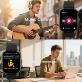 LAXASFIT 2026 New Smartwatch Bluetooth Calling Music Playback Heart Rate & Blood Pressure Monitoring Unisex Holiday Gift