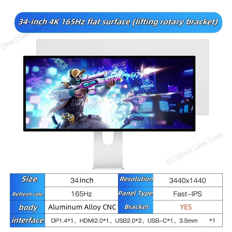 Kuycon Q34W 34-inch 4k165hz monitor e-sports gaming ultra-clear laptop desktop external mirror screen new original