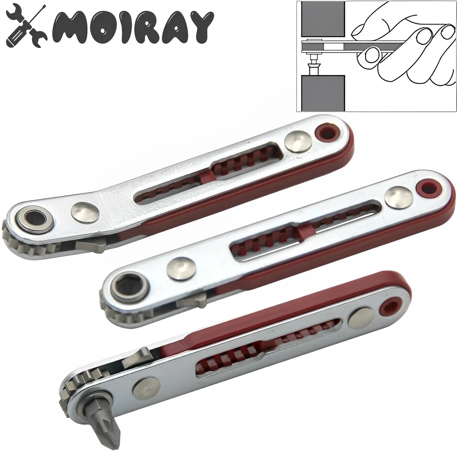 Mini llave de trinquete con cabeza acodada, mango de destornillador compensado de 90 grados con juego de puntas, llave de trinquete con cabezal de doble accionamiento, herramienta de mano