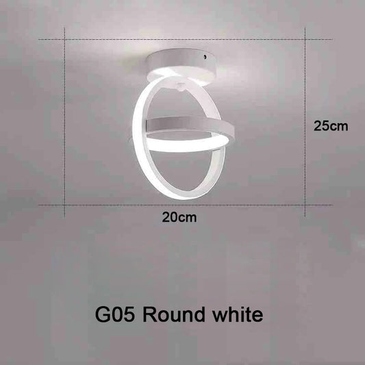 Modern LED Ceiling Light 2 Rings Creative Design Ceiling Lamp Indoor Lighting Fixtures Hallway Balcony Aisle Office Light