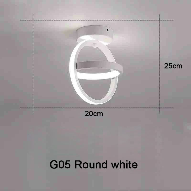 Modern LED Ceiling Light 2 Rings Creative Design Ceiling Lamp Indoor Lighting Fixtures Hallway Balcony Aisle Office Light