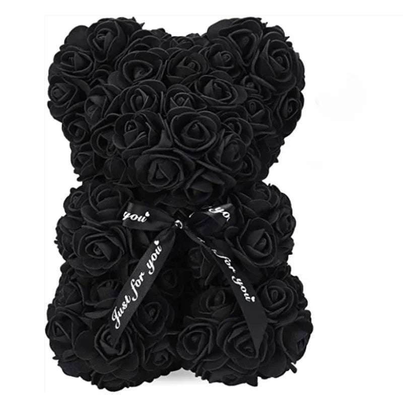 Urso de Pelúcia de Rosas Artificiais Eternas (Modelo 2026) – Presente e Decoração para Dia das Mães, Aniversários, Dia dos Namorados e Datas Especiais