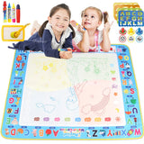 100x80CM Magic Water Drawing Mat with Reusable Magic Pens Doodle Montessori Painting Board Educational Toys Kids Gifts 39X31in