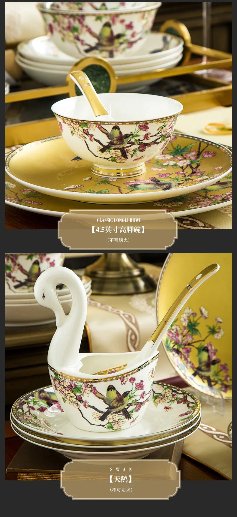 Fine Bone China Plates Dinner Sets Ceramics Luxury Breakfast Dinnerware Gift Women Vajillas Completa Ceramica Luxury Tableware